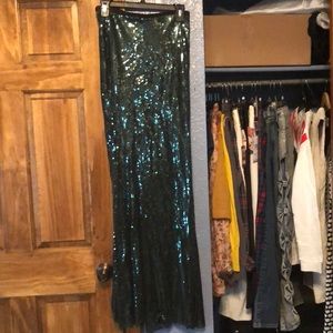Emerald sequin skirt